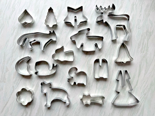 16x ausstechformen metall set - metall,
